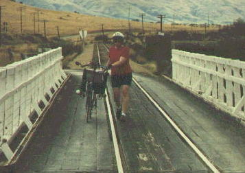 Mom bicyling in New Zealand 1998