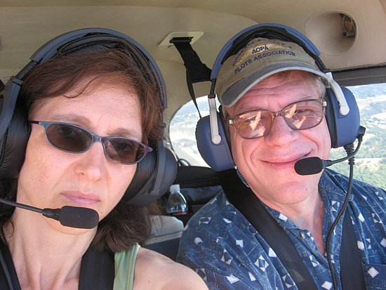 Nadia and Mark flying to the coast